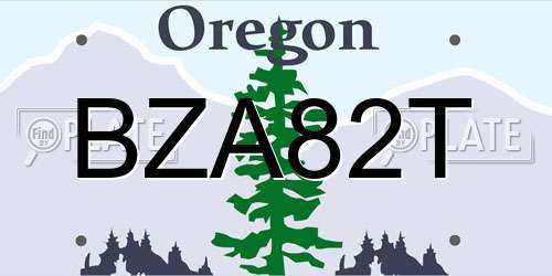 BZA82T Oregon License Plate