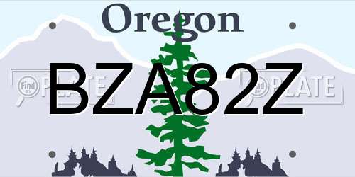BZA82Z Oregon License Plate