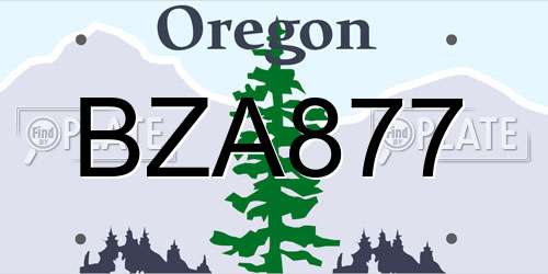 BZA877 Oregon License Plate