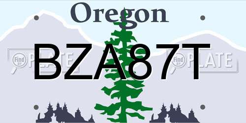 BZA87T Oregon License Plate