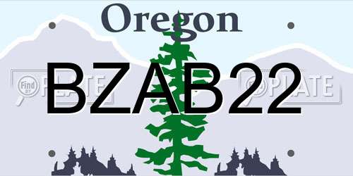 BZAB22 Oregon License Plate
