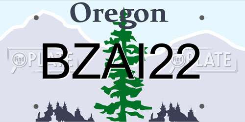 BZAI22 Oregon License Plate