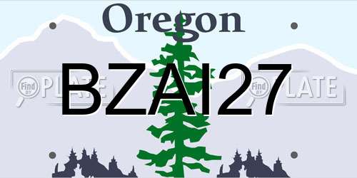 BZAI27 Oregon License Plate