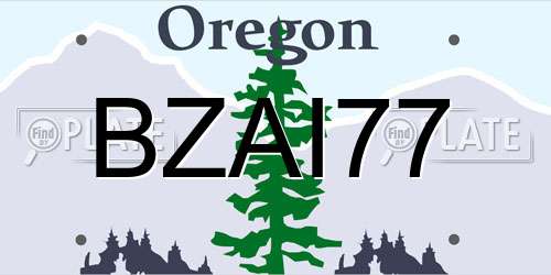 BZAI77 Oregon License Plate