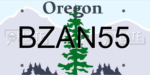 BZAN55 Oregon License Plate