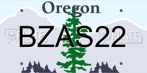 BZAS22 Oregon License Plate