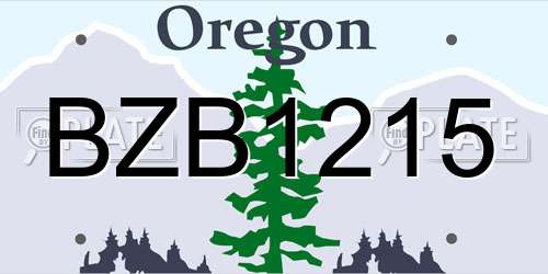 BZB1215 Oregon License Plate