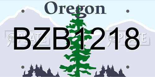BZB1218 Oregon License Plate