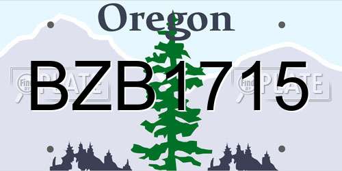 BZB1715 Oregon License Plate