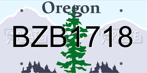 BZB1718 Oregon License Plate
