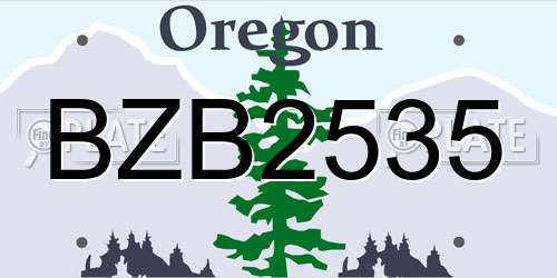 BZB2535 Oregon License Plate