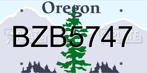 BZB5747 Oregon License Plate