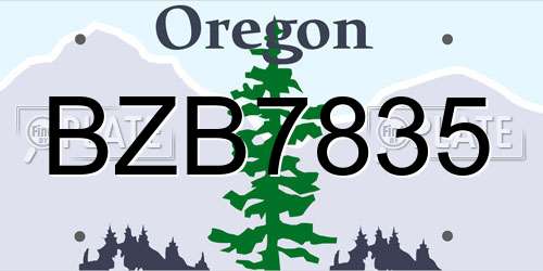 BZB7835 Oregon License Plate
