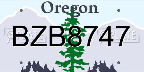 BZB8747 Oregon License Plate