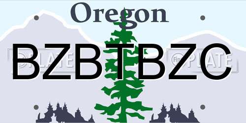 BZBTBZC Oregon License Plate