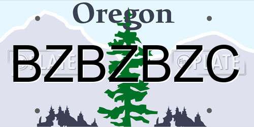 BZBZBZC Oregon License Plate