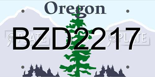 BZD2217 Oregon License Plate