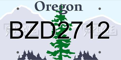 BZD2712 Oregon License Plate