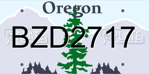 BZD2717 Oregon License Plate
