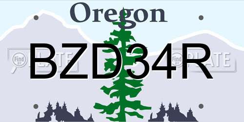 BZD34R Oregon License Plate