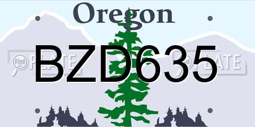 BZD635 Oregon License Plate
