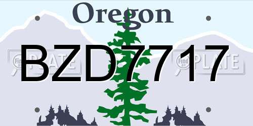 BZD7717 Oregon License Plate