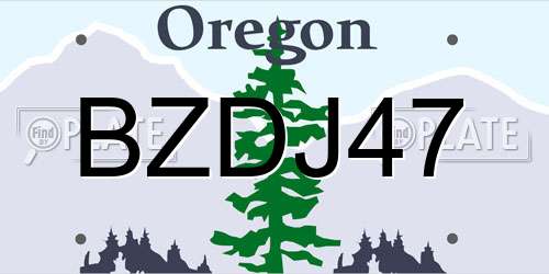 BZDJ47 Oregon License Plate