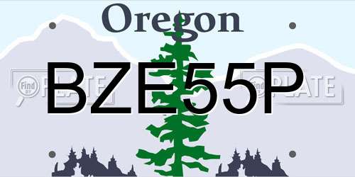 BZE55P Oregon License Plate
