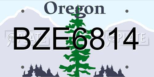 BZE6814 Oregon License Plate