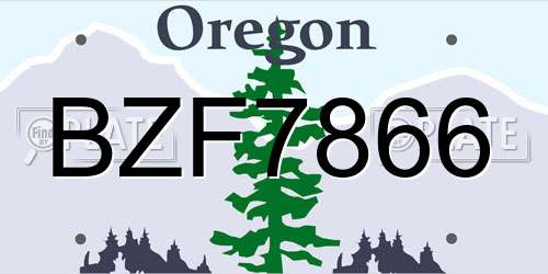 BZF7866 Oregon License Plate