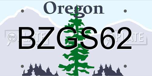 BZGS62 Oregon License Plate