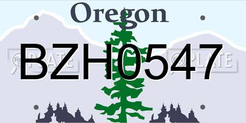 BZH0547 Oregon License Plate
