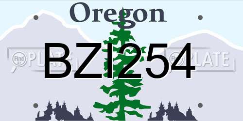 BZI254 Oregon License Plate