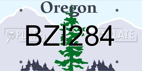 BZI284 Oregon License Plate