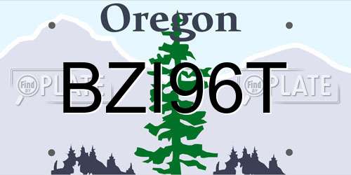 BZI96T Oregon License Plate