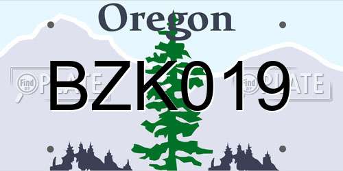 BZK019 Oregon License Plate