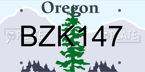 BZK147 Oregon License Plate