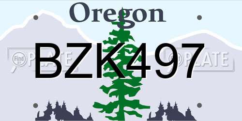 BZK497 Oregon License Plate