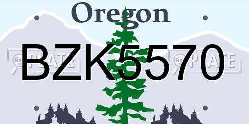 BZK5570 Oregon License Plate