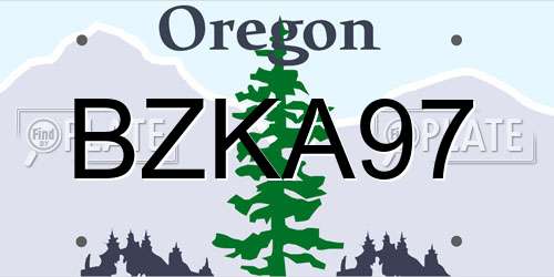 BZKA97 Oregon License Plate