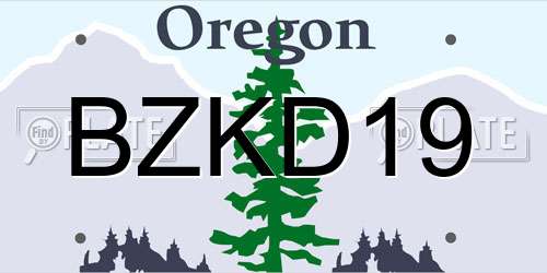 BZKD19 Oregon License Plate