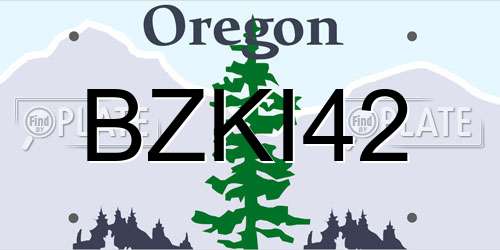 BZKI42 Oregon License Plate