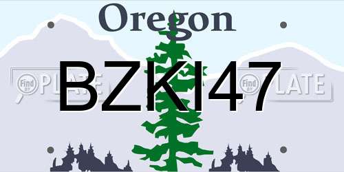 BZKI47 Oregon License Plate