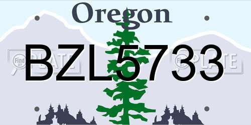 BZL5733 Oregon License Plate