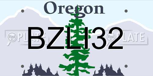 BZLI32 Oregon License Plate