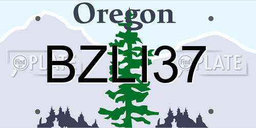BZLI37 Oregon License Plate