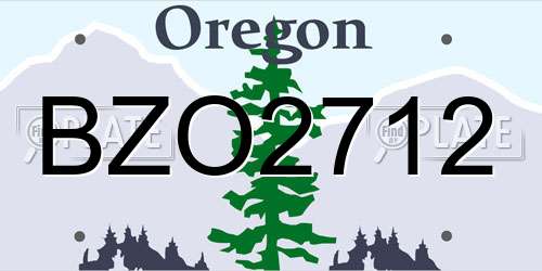 BZO2712 Oregon License Plate