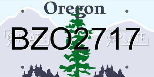 BZO2717 Oregon License Plate