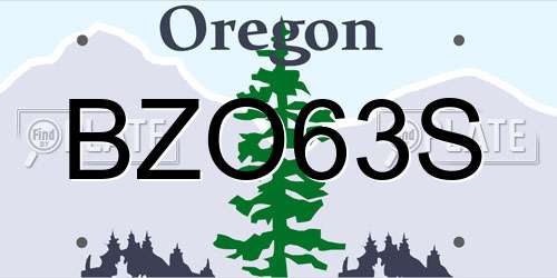 BZO63S Oregon License Plate