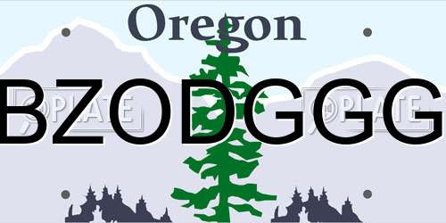 BZODGGG Oregon License Plate